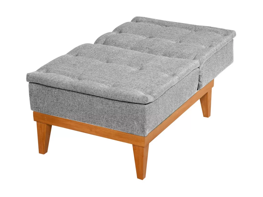Fauteuil convertible tissu gris clair Sporka 62cm