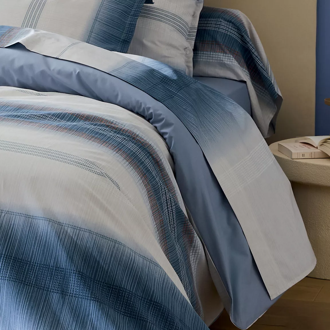 Drap plat percale de coton (280 x 325 cm) Esteban Bleu