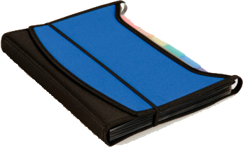 Dufco Fächermappe Soft Touch Neon, 13 Fächer, A4, royalblau/schwarz
