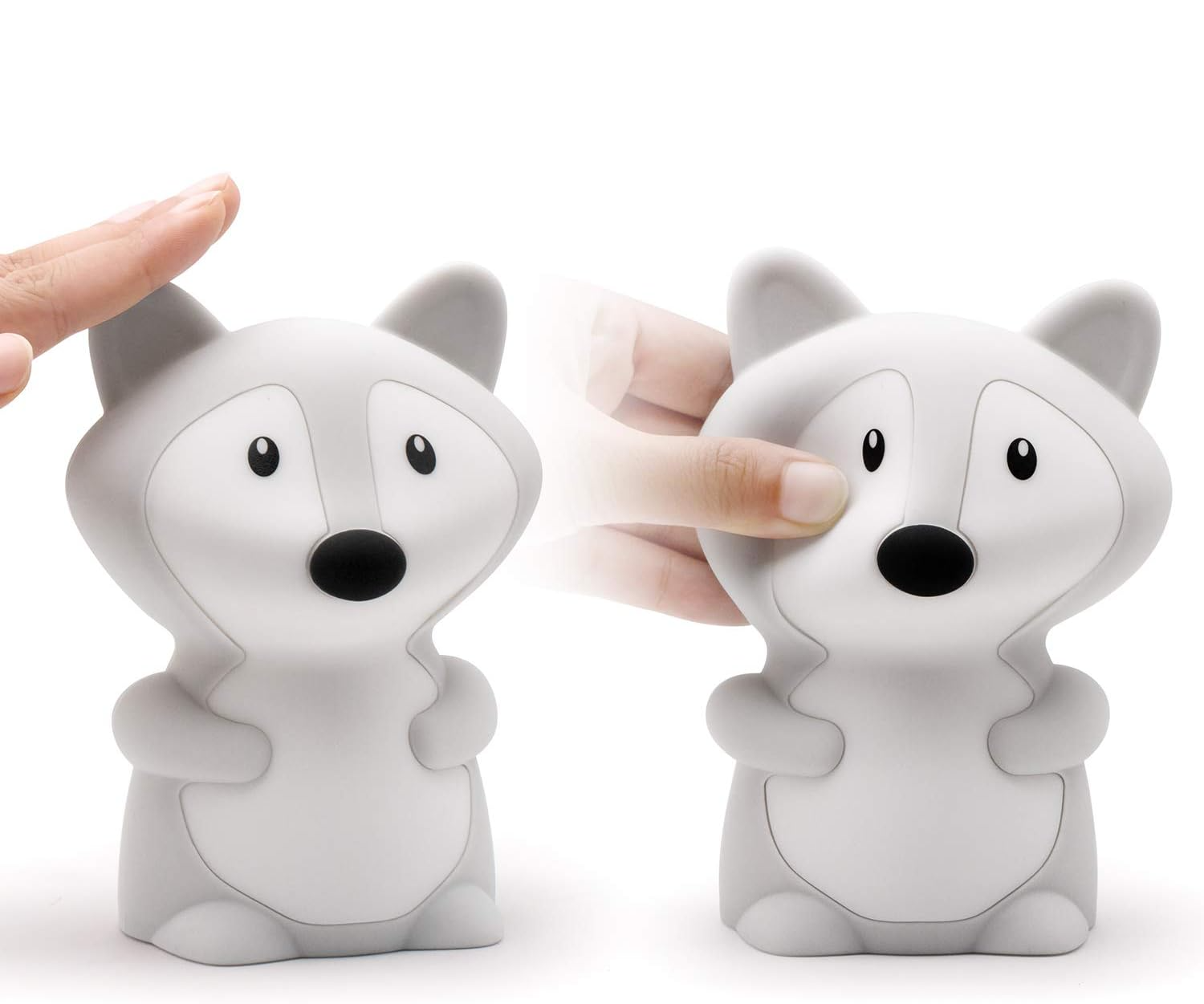 USB Silikon Fuchs Kinder Nachtlicht LED Lampe mit Touch Funktion   Fernbedienung (inkl. CR2025 Batterie) - Bunt