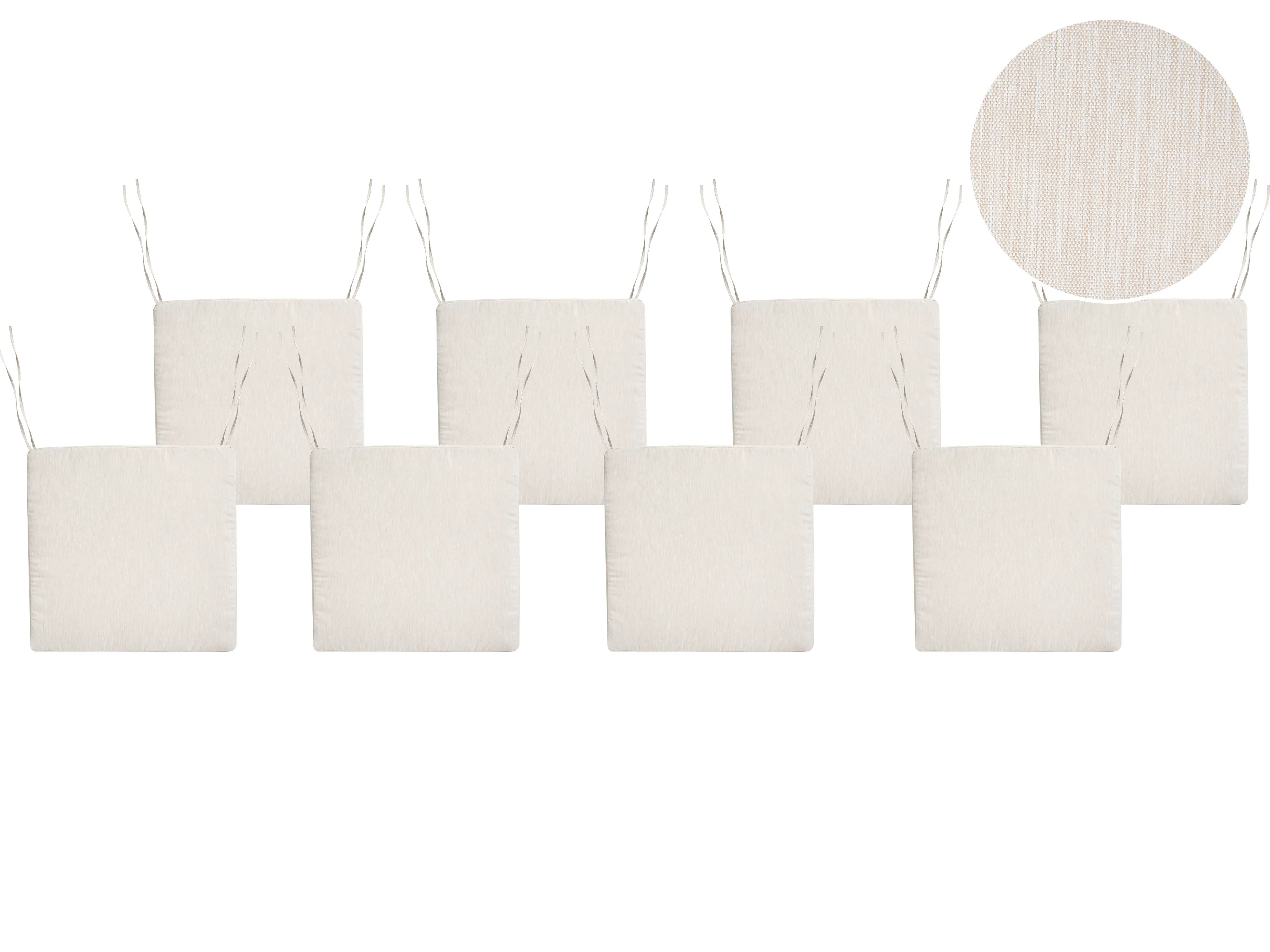 Set van 8 tuinzitkussens SASSARI PREMIUM 46 x 46 cm Lichtbeige