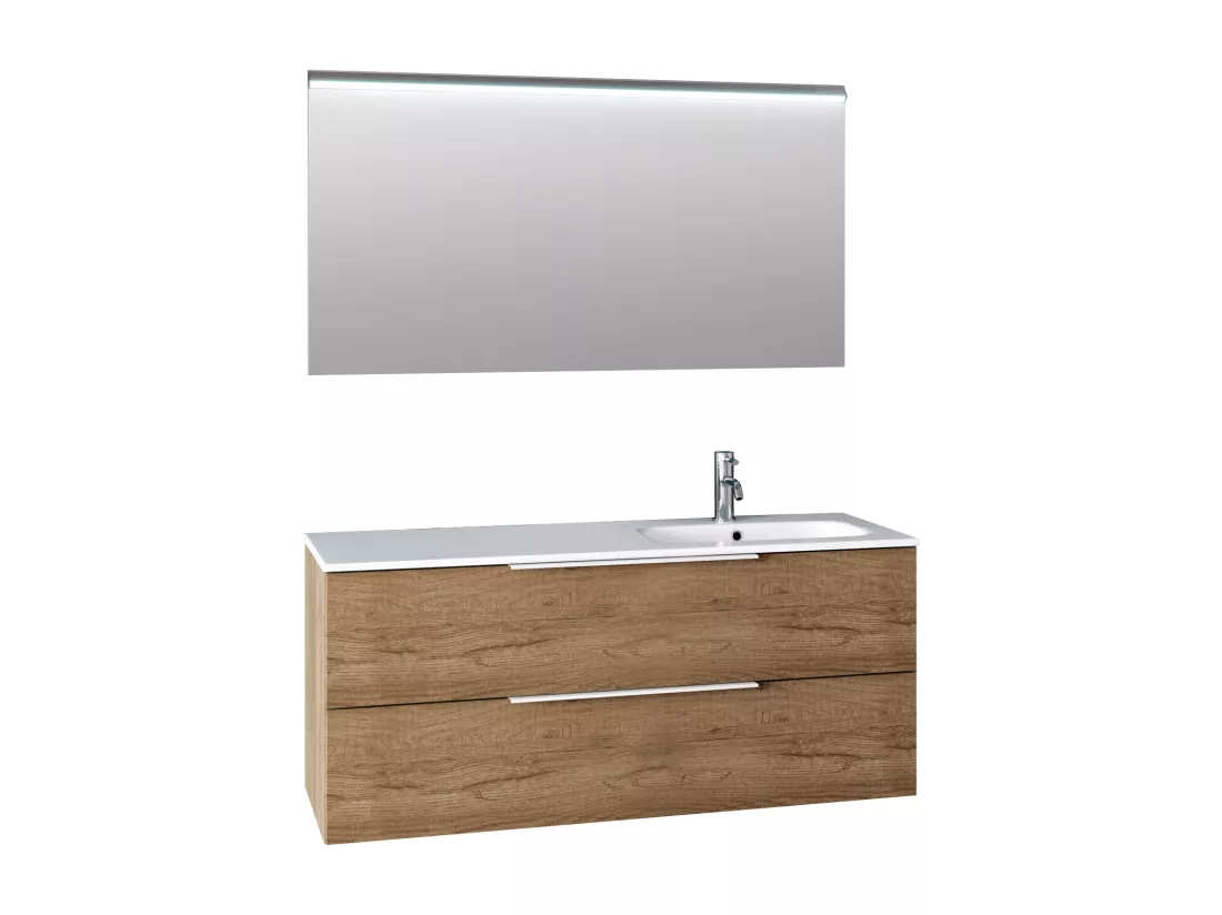 Ensemble de salle de bain vasque DX 3 pièces LARISSA chêne miel