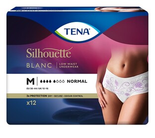 TENA Silhouette Normal Low Waist Blanc M 12ST