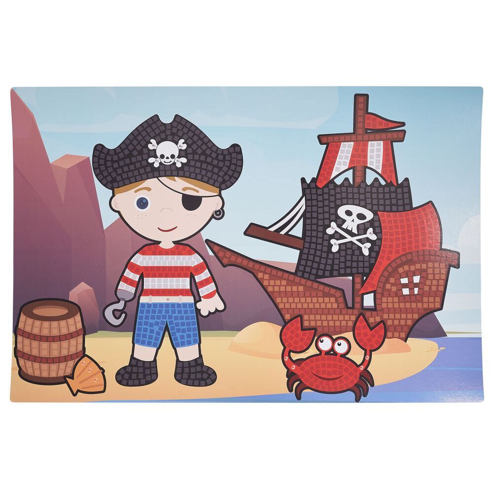 Mosaïque géante à sticker thème pirate x4 - 40x60cm