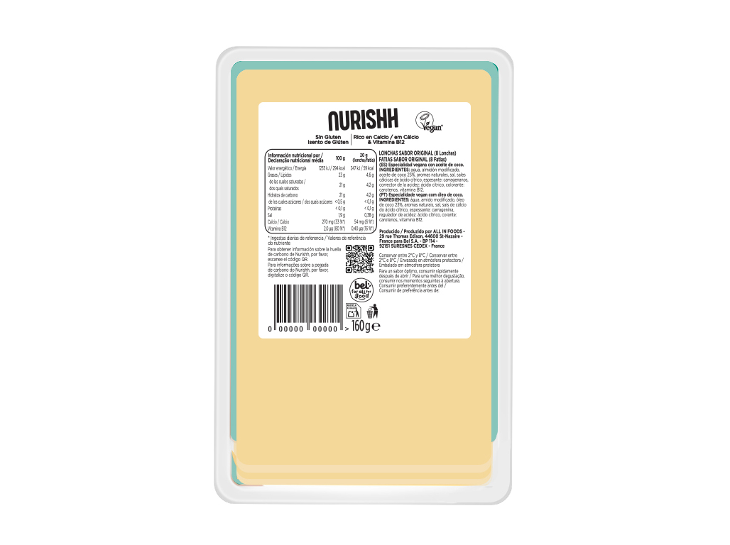 PREPARADO VEGAN NURISHH FATIAS ORIGINAL 160G
