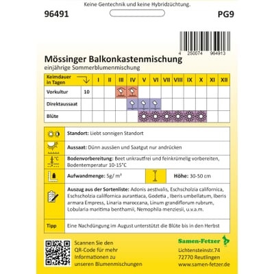 Blumensamen Mössinger Balkonkastenmischung