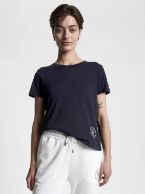 Camiseta de gola redonda com logo