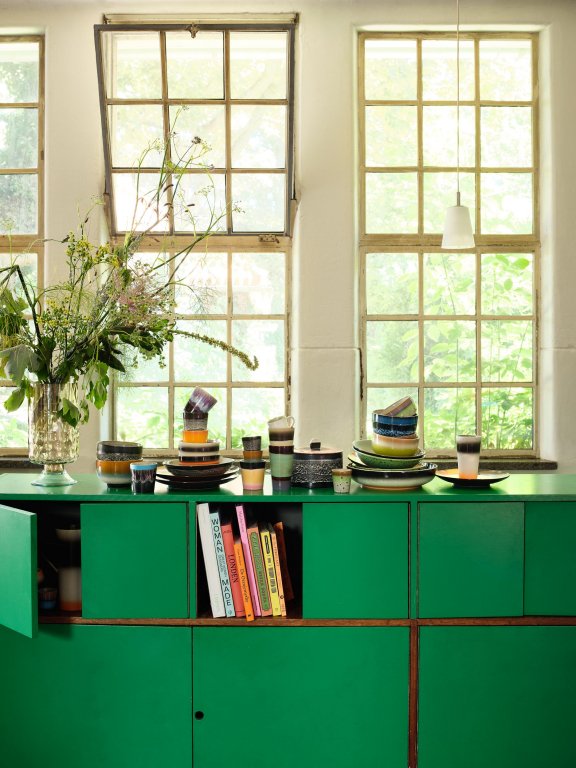 HKliving 70's Ceramic koektrommel voorraadpot disco