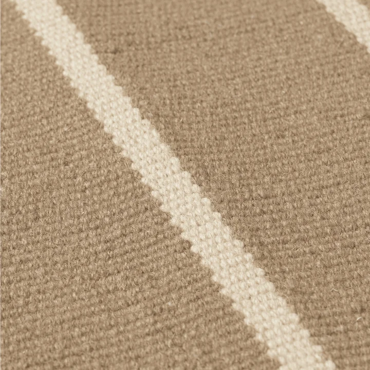 Ferm Living - Calm Kelim Teppichläufer, 80 x 200 cm, off-white / coffee