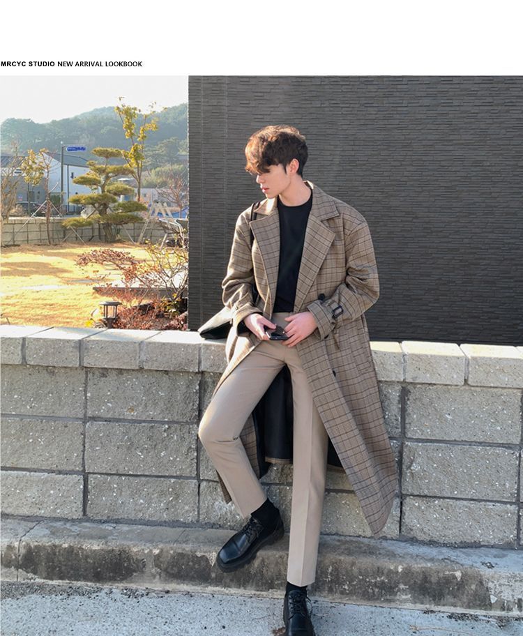 MRCYC - Geruite trenchcoat met dubbele rij knopen