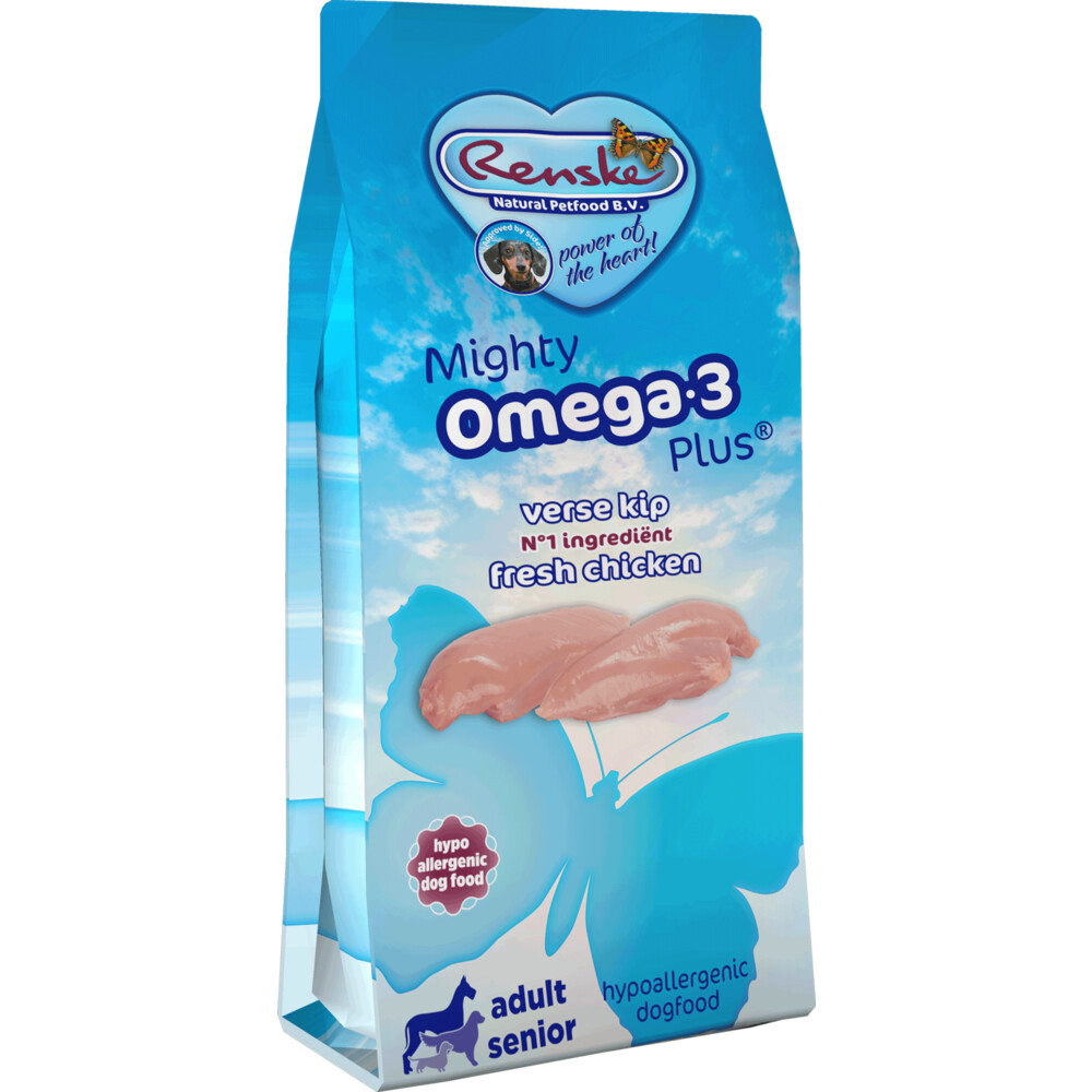 Renske Mighty Omega Plus Hondenvoer Kip3 kg