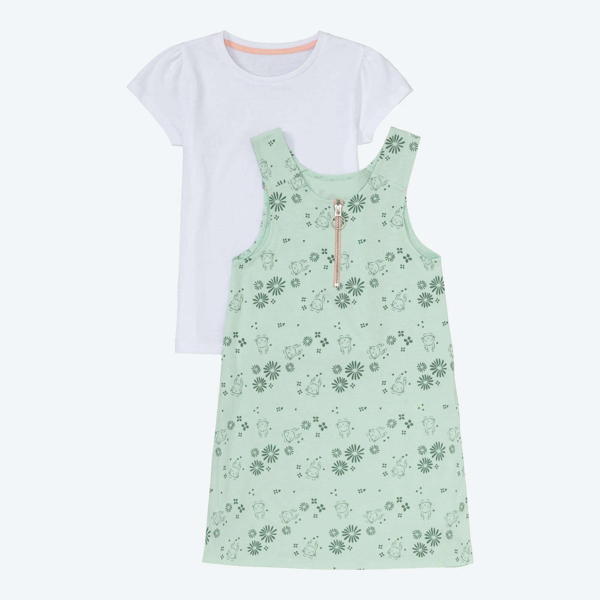 Mädchen-Set mit Hasen-Muster, 2-teilig
