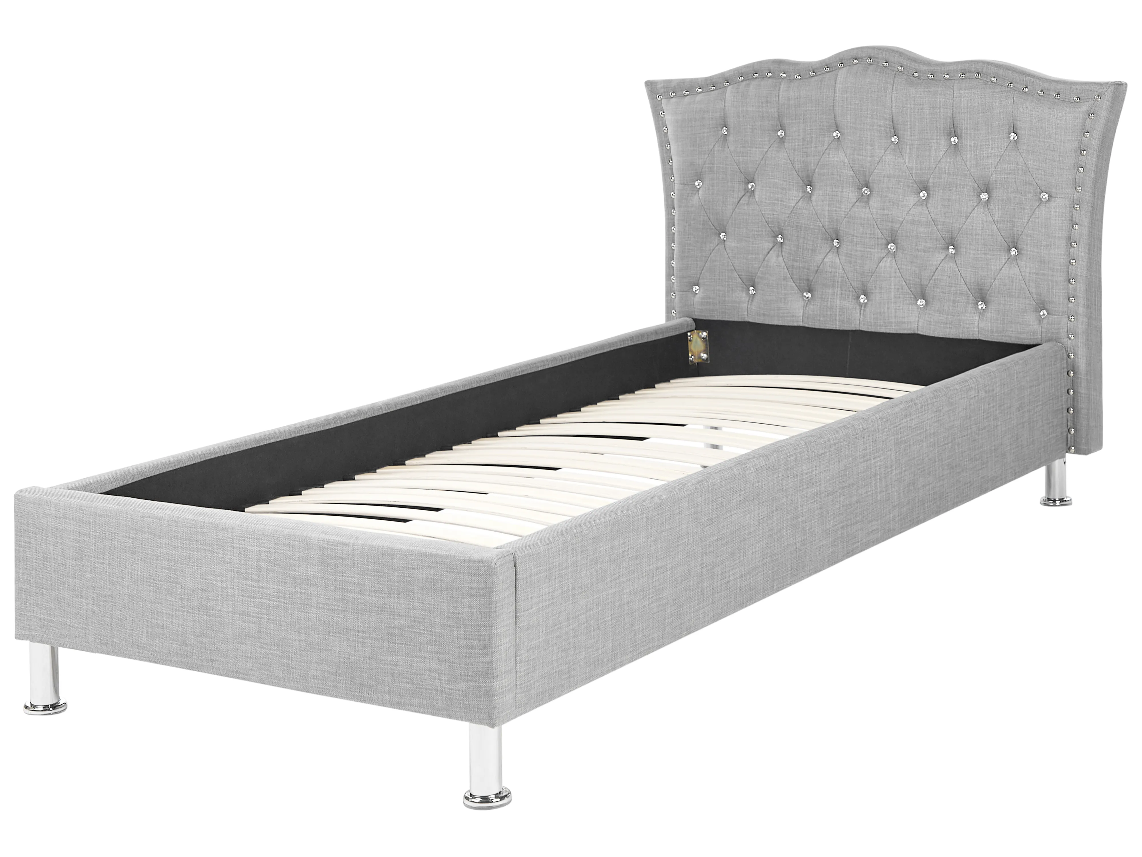 Bed Stof METZ 90 x 200 cm Lichtgrijs