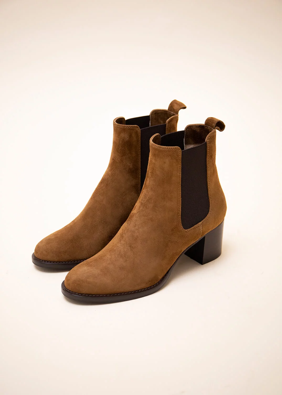 BOOTS MARIVAUX VELOURS CAMEL