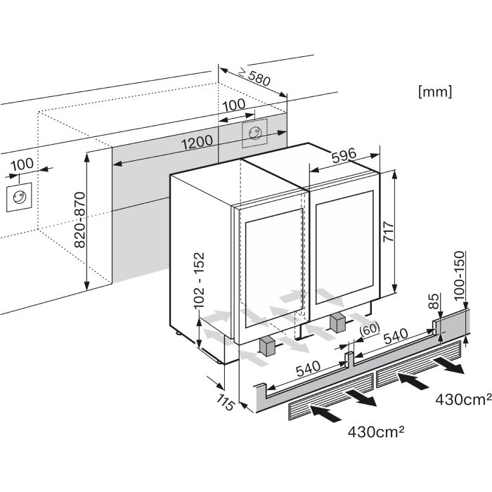 Miele Unterbau-Weinschrank KWT 6322 UG-1