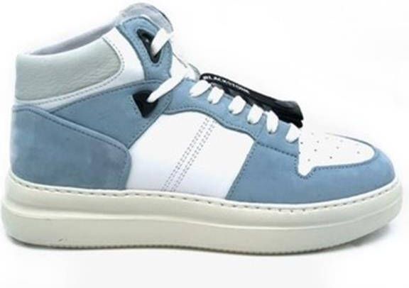 Blackstone XL28 WHITE LIGHT BLUE HIGH TOP SNEAKER Vrouw White