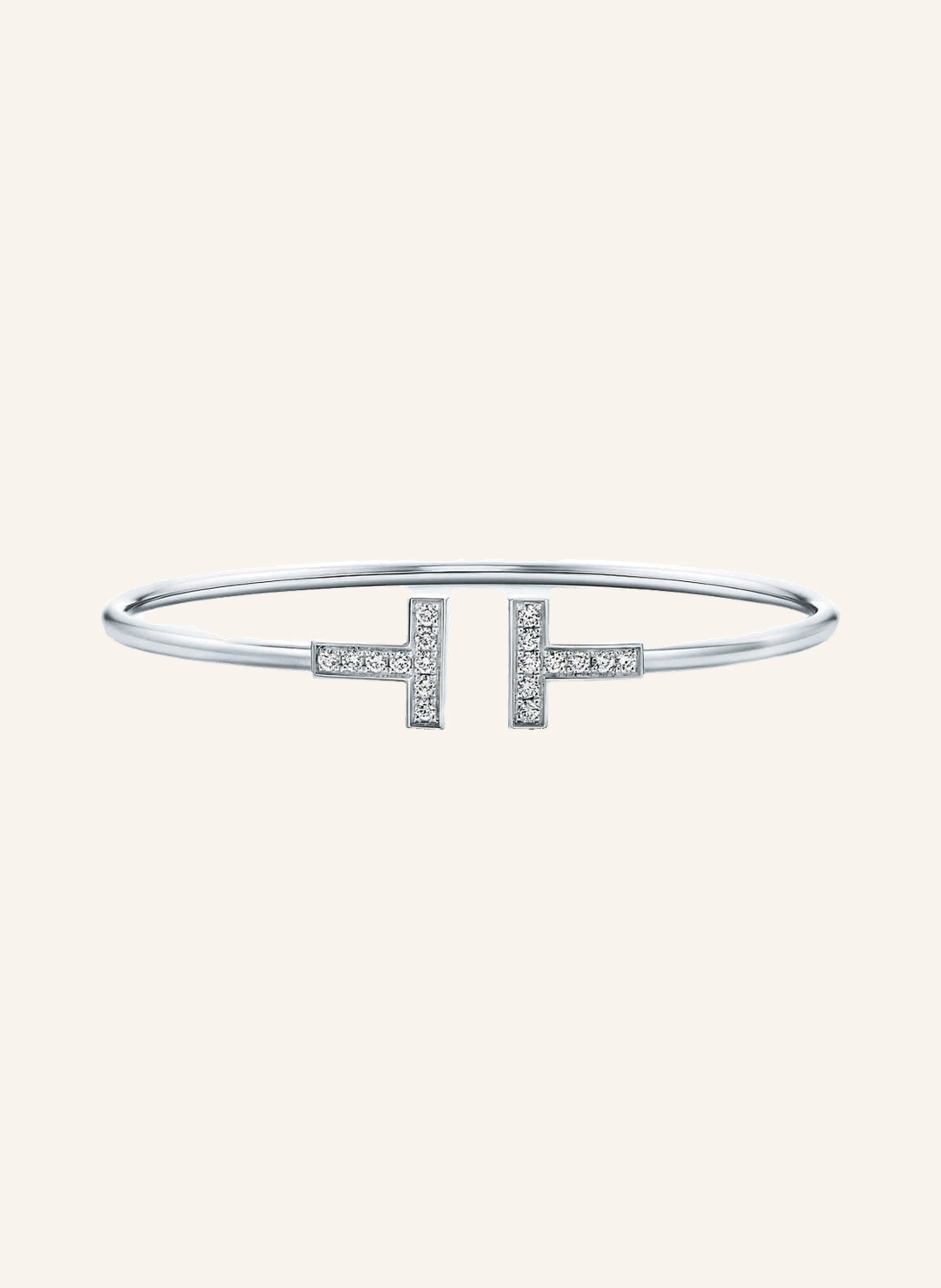 TIFFANY & Co. Tiffany T Wire ARMREIF aus 18 Karat Weißgold mit Diamanten