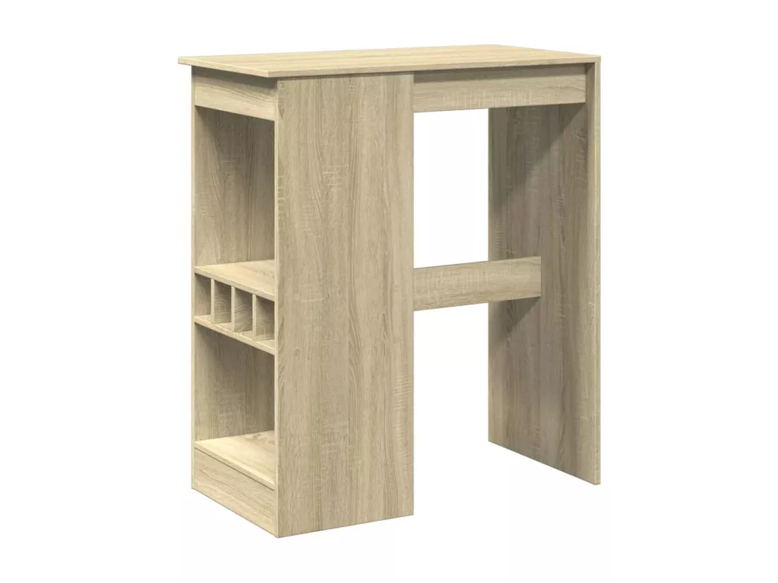 Table de bar avec étagères chêne sonoma bois d'ingénierie