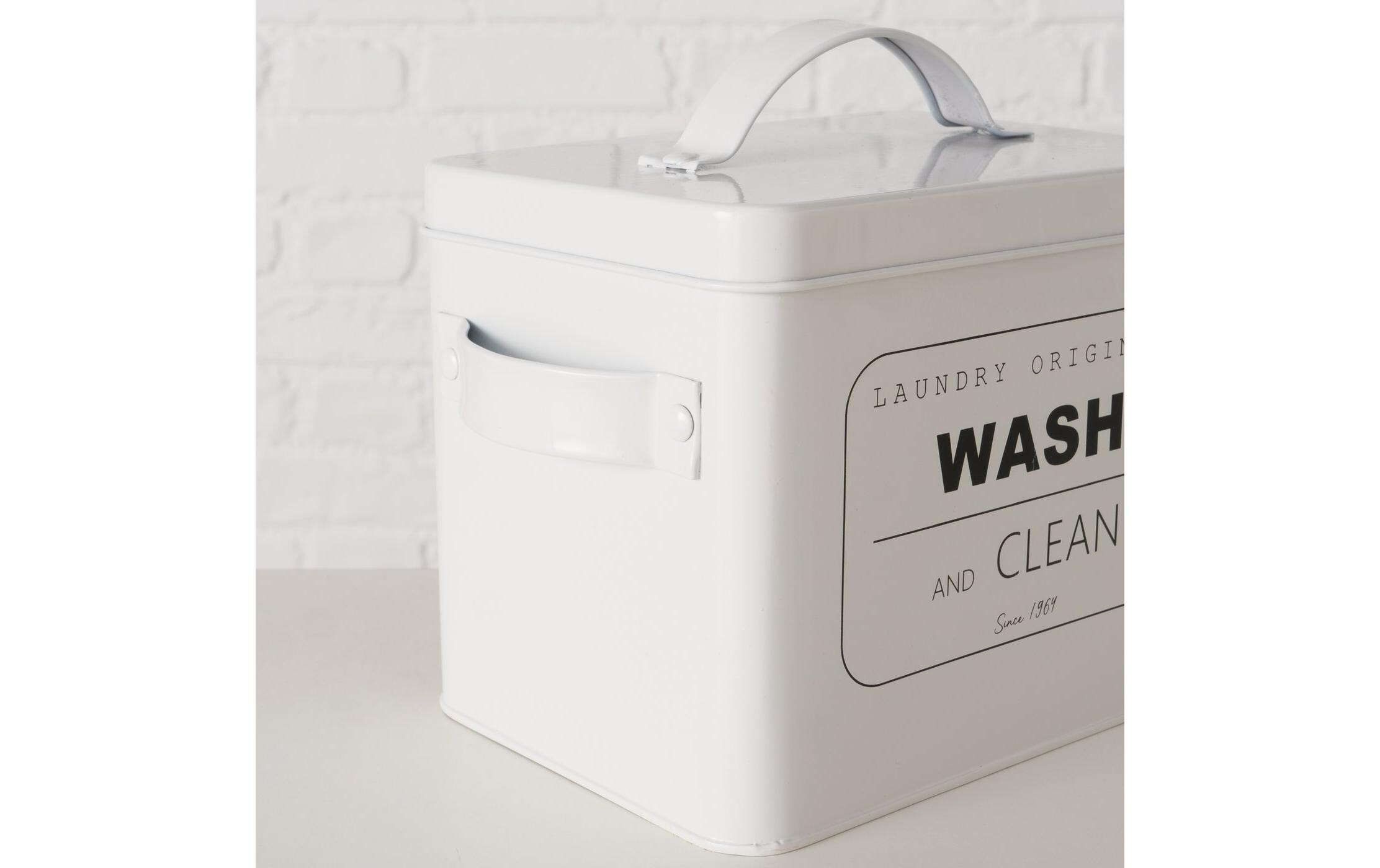 Waschmittelbox Domestico 4 l, WeissWaschmittelbehälter für Tabs und Pulver