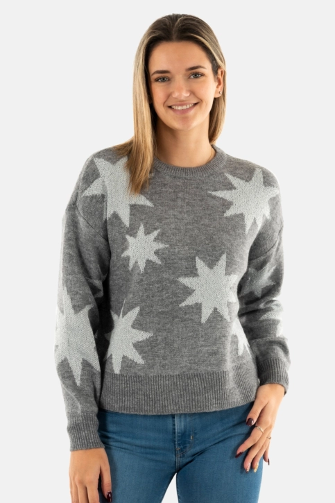Pull hiver only rosie medium grey melange silver glitter