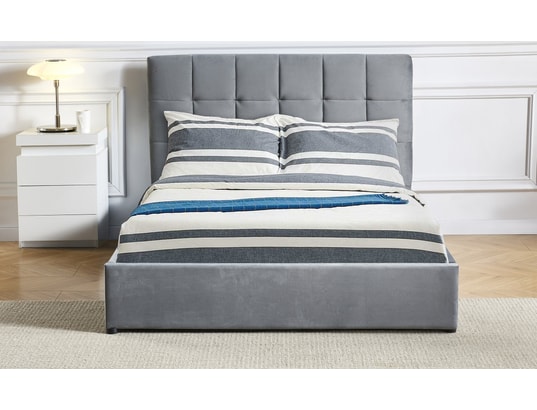 MENZZO - Lit avec rangement Lit double luftani avec sommier relevable 180x200cm velours...