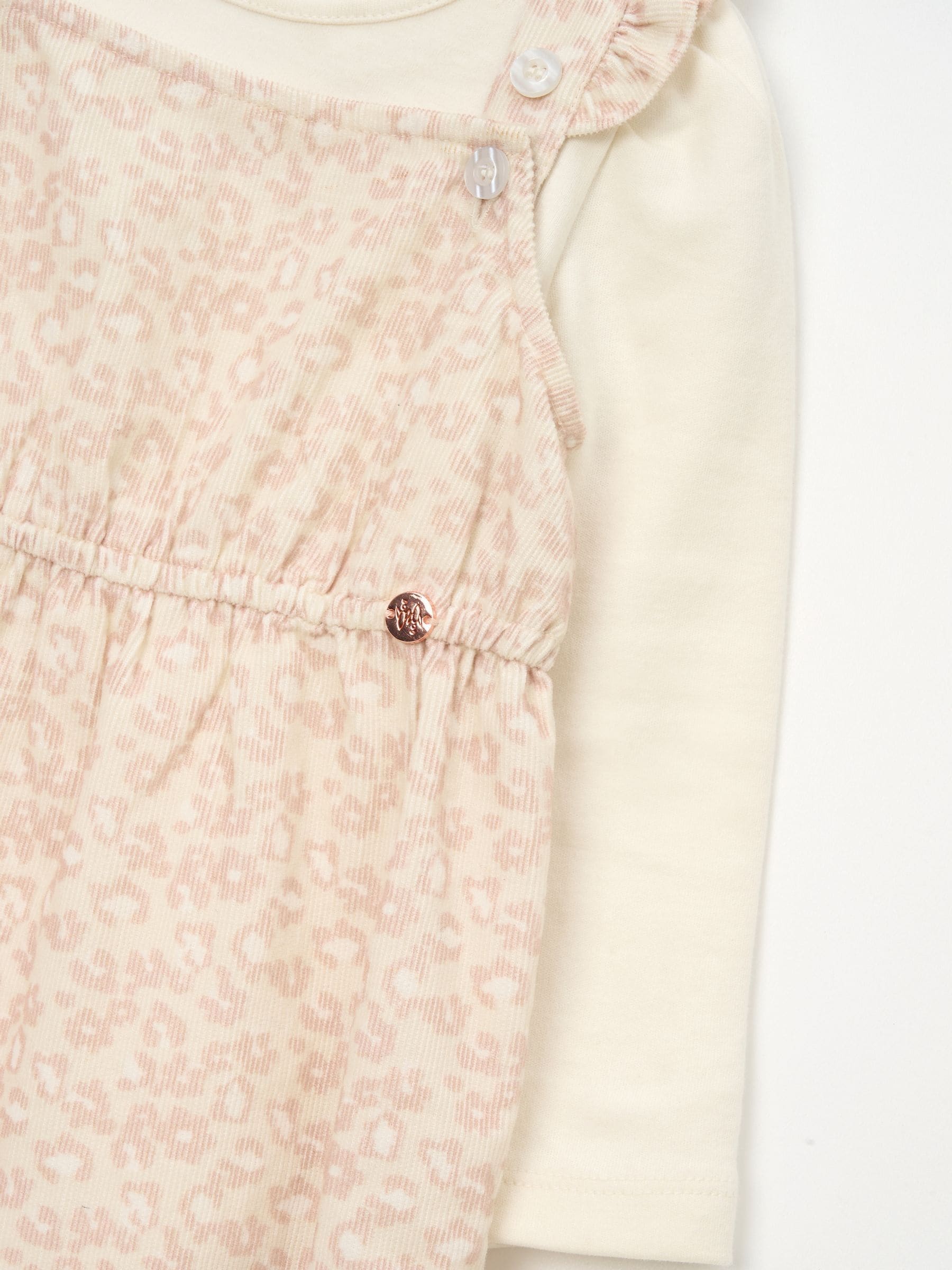 Angel & Rocket Nellie Animal Print Cord Dungaree & Bodysuit