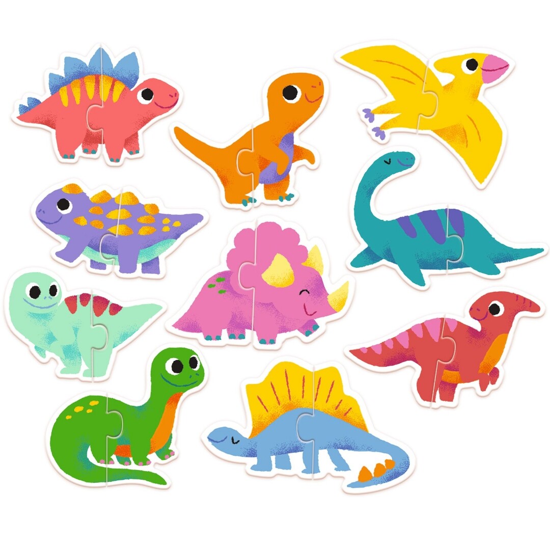 Djeco puzzel duo dinosaurussen 10x2st