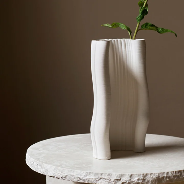 Ferm Living - Moire Vase, H 30 cm, off-white
