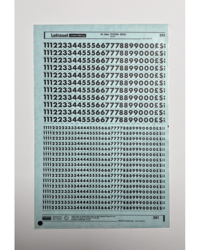 Letraset 251 - FUTURA BOLD 36-20pt