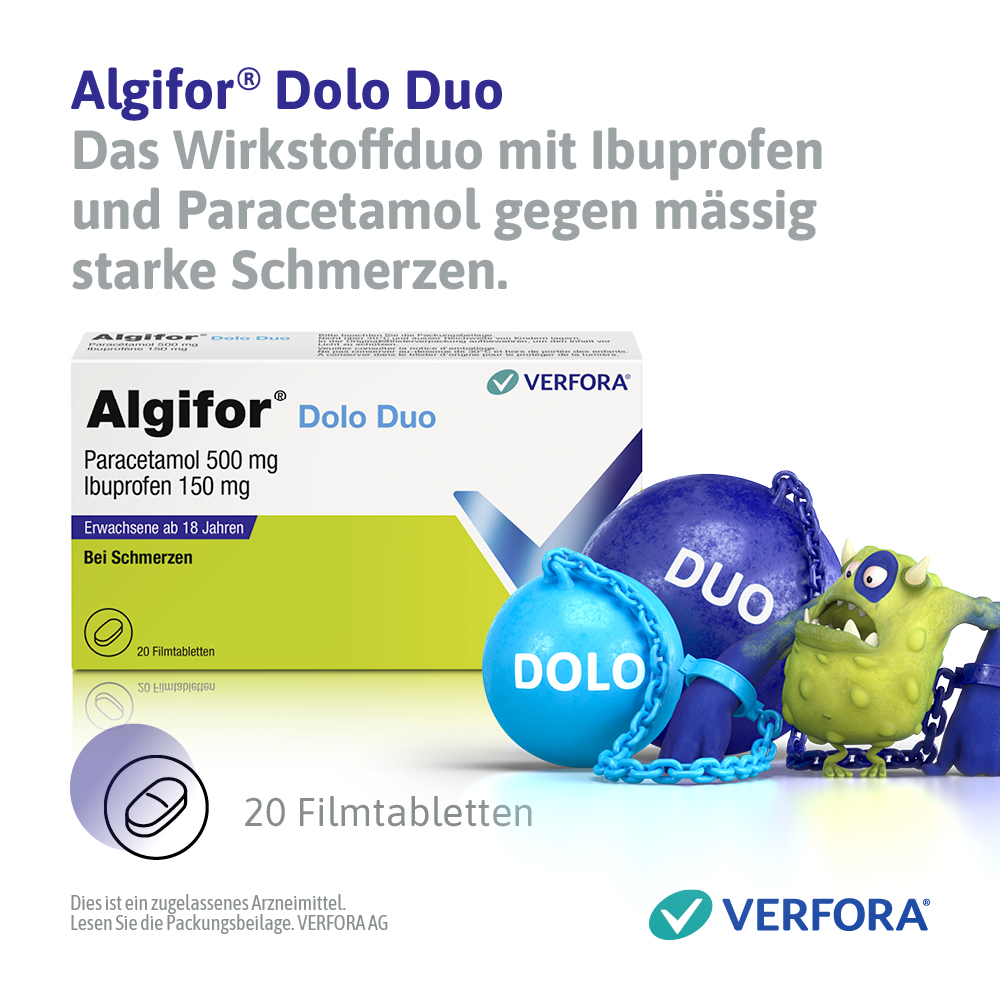 ALGIFOR Dolo Duo Filmtabl 500 mg/150 mg Blist 20 Stk
