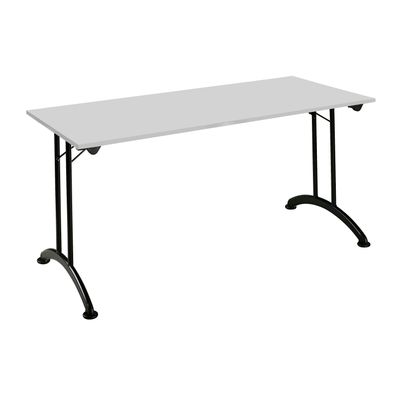 Table de réunion pliante - rectangulaire - L160 x H74 x P70 cm - gris/noir
