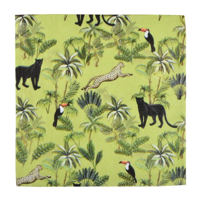 SET 20 SERVIETTES PAPIER 3 PLIS 33X33CM PALMERAIE