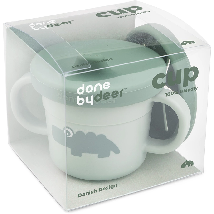 Done by Deer™ Snack & Trinkbecher Set Croco Grün