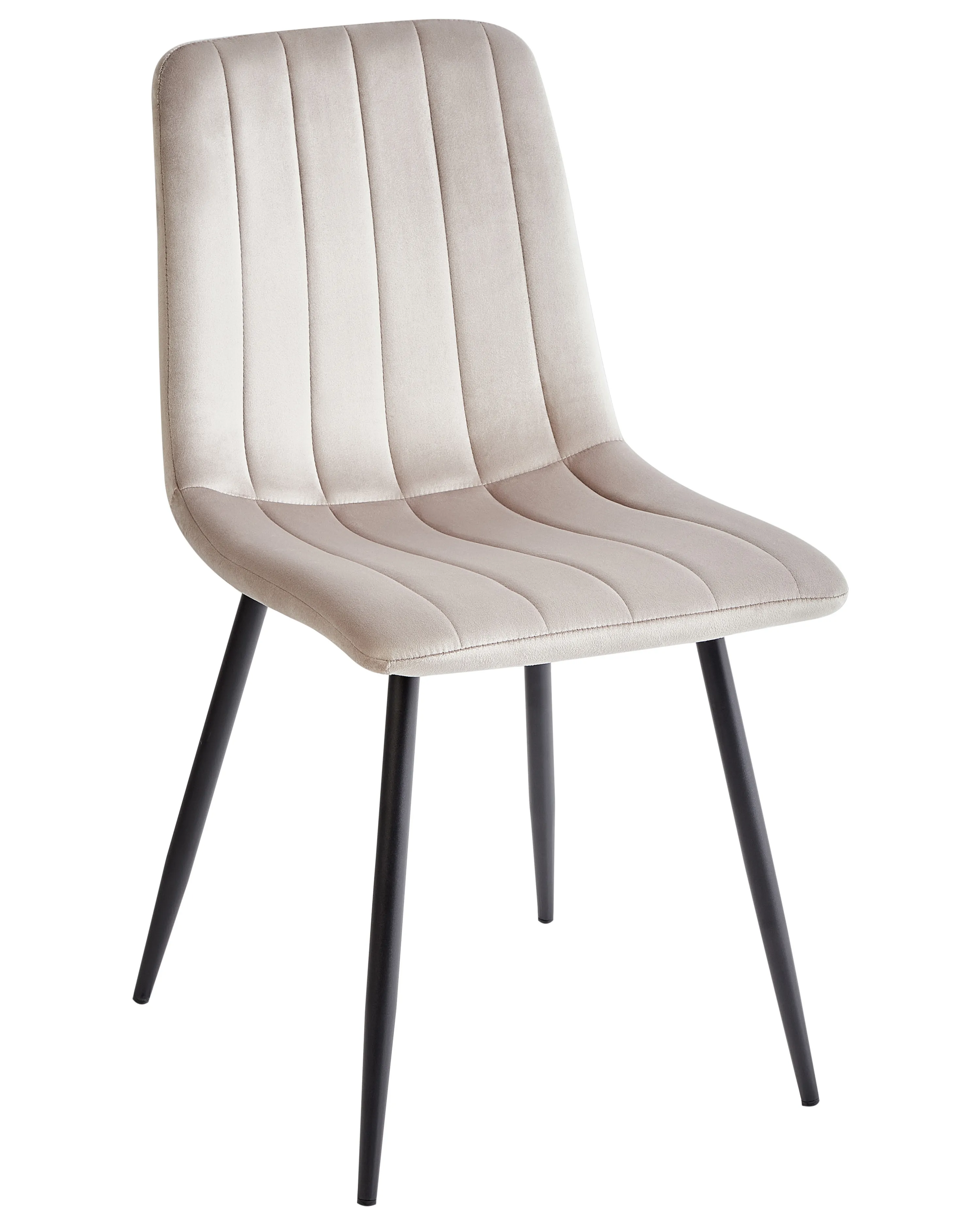 Set van 4 eetkamerstoelen KALISPELL Fluweel Beige