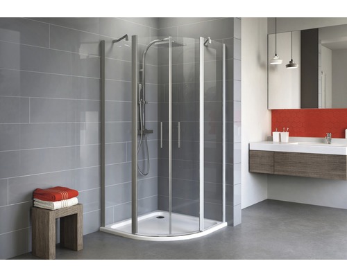 Ronde douche Schulte Alexa Style 2.0 R550 80x80 cm helder glasprofiel kleur aluminium