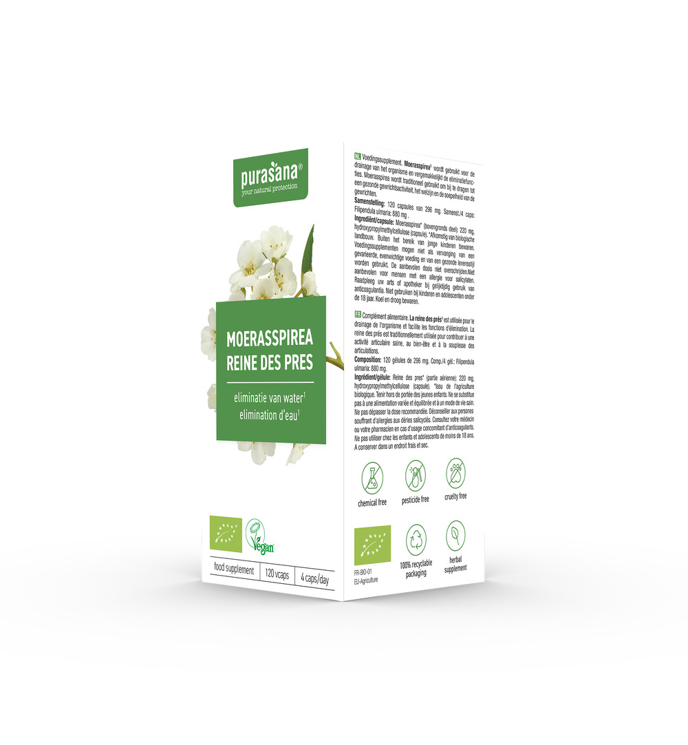 Purasana Moerasspirea/Reine Des Pres Vegan Bio (120 vega capsules)