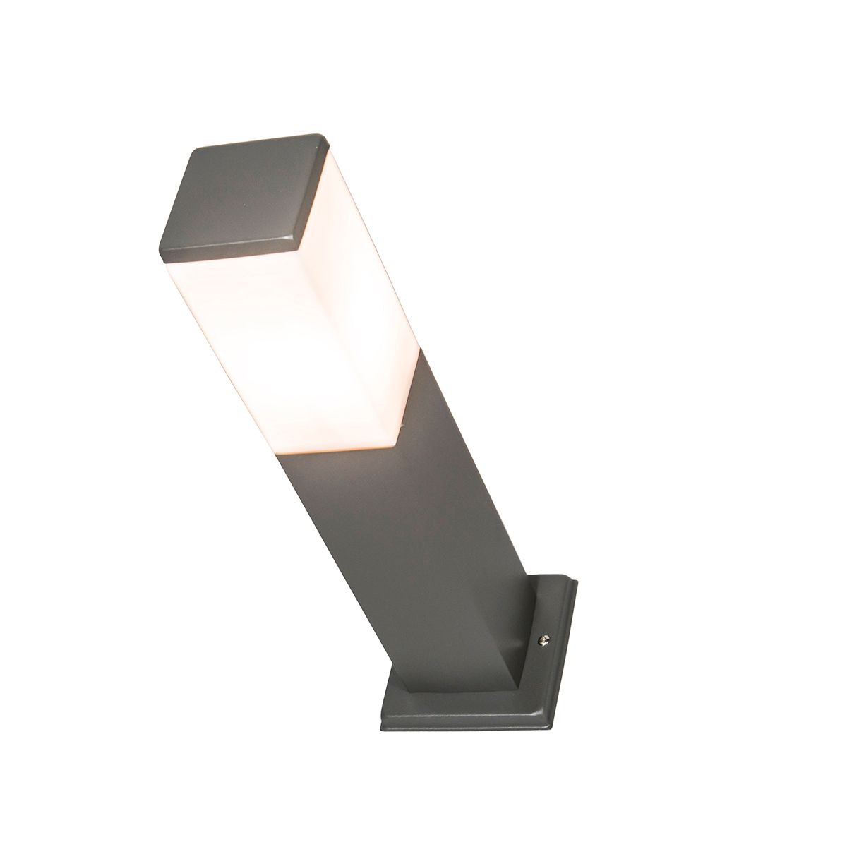 Moderne buitenlamp paal donkergrijs met opaal 45 cm IP44 - Malios
