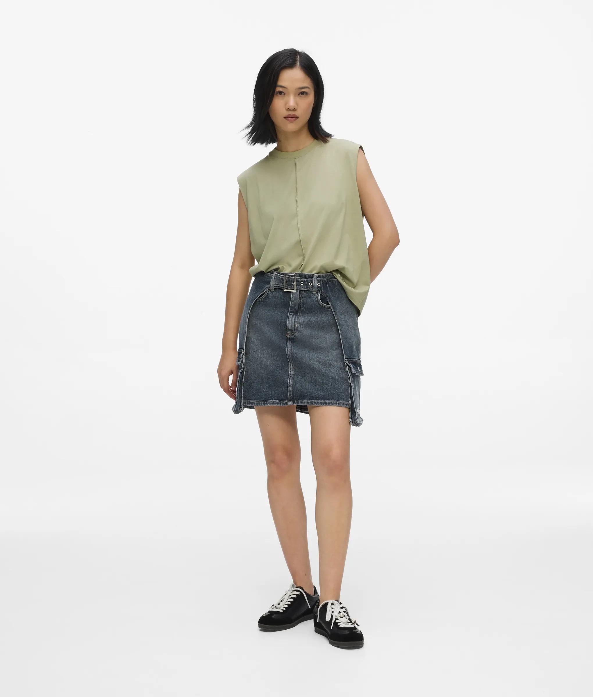 Denim minirokje met gespdetails