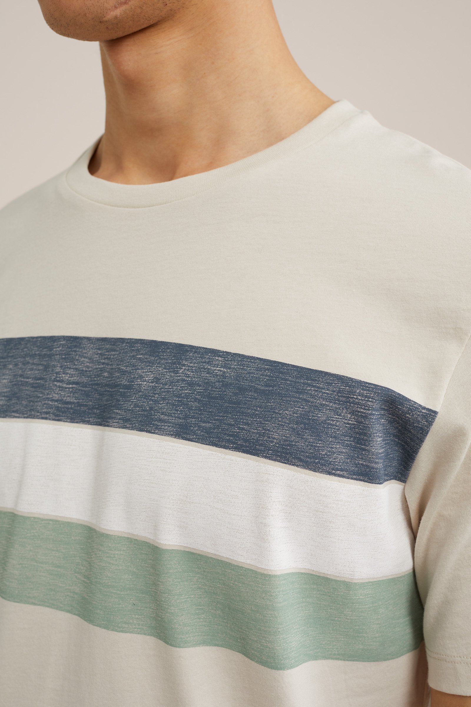 T-shirt met opdruk WE Fashion Beige