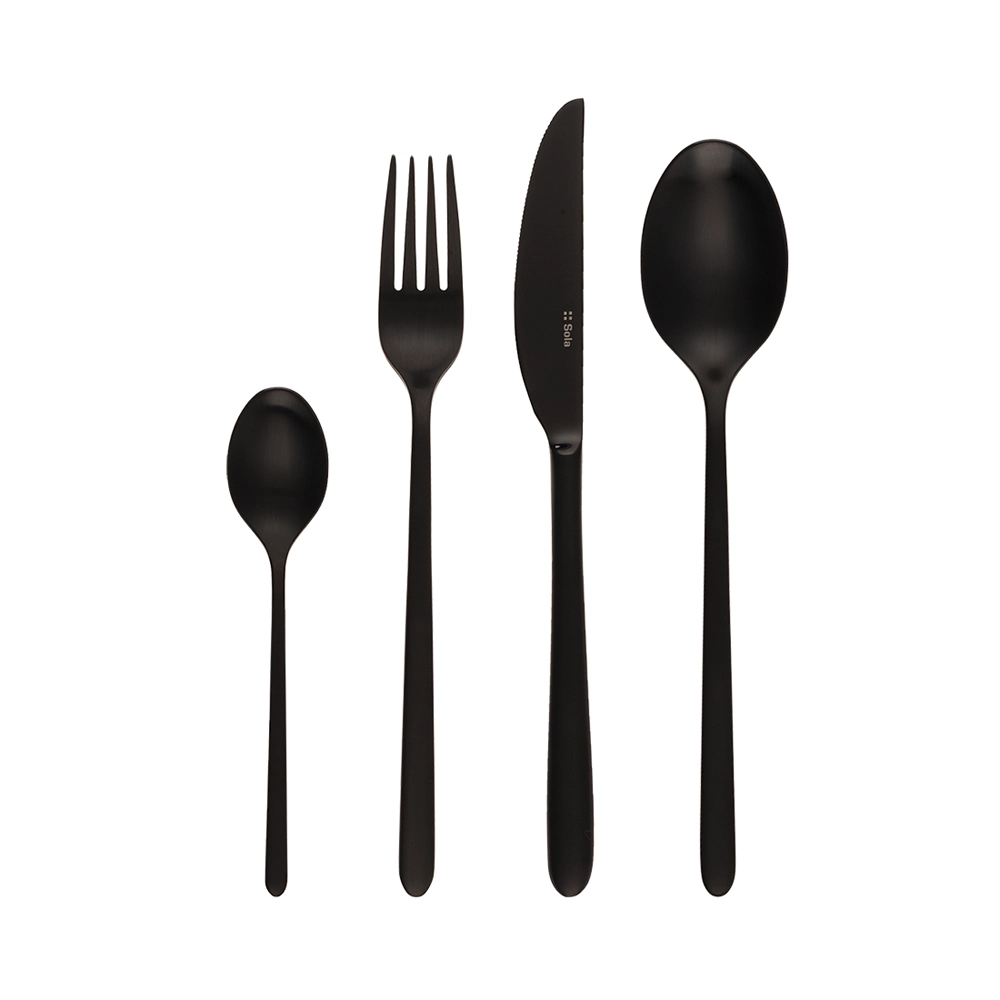 Sola Sira PVD Besteckset 16-tlg. Black