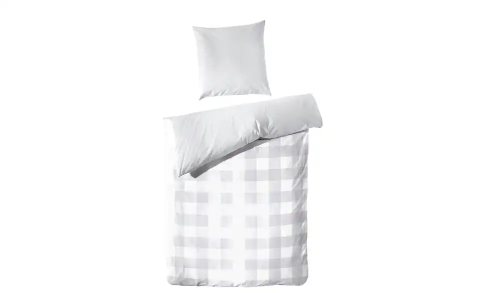 Perkal Bettwäsche-Set 200 cm 135 cm silberfarben 135x200 cm