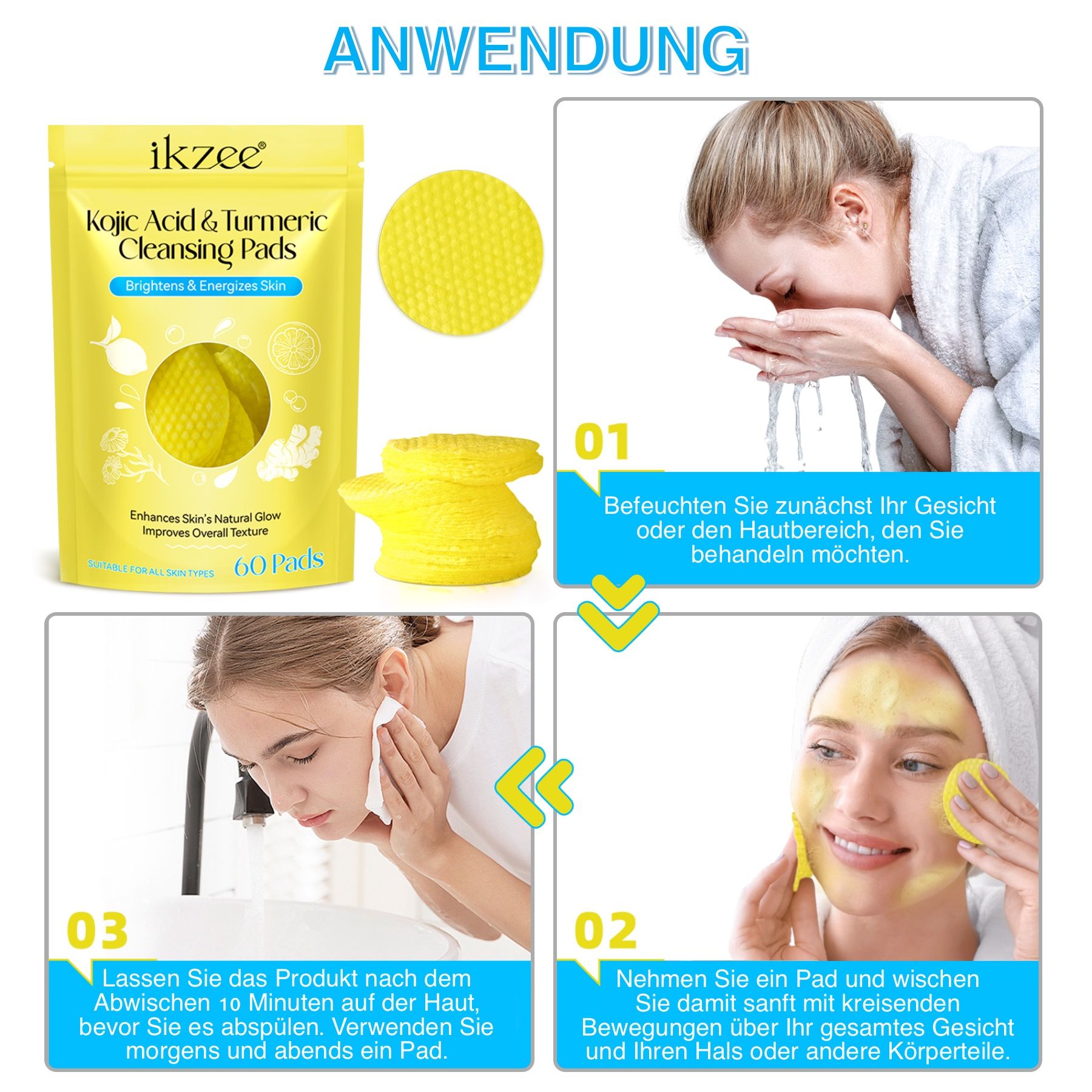 P-beauty Gesichtsreinigungspads Kurkuma