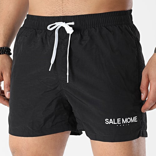 Short De Bain Small Logo Noir Blanc