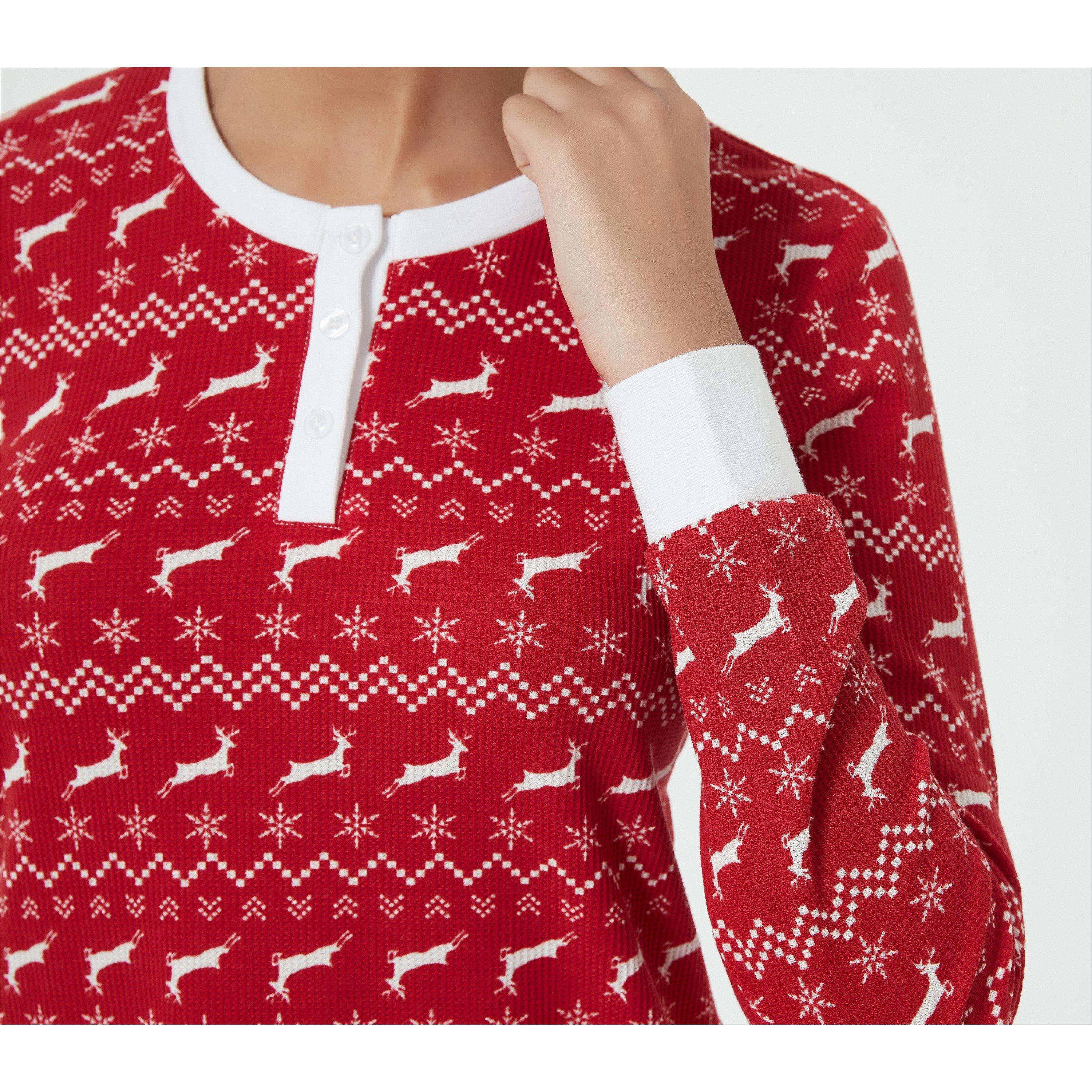 Linea Ladies Waffle Fairisle Pyjama Set