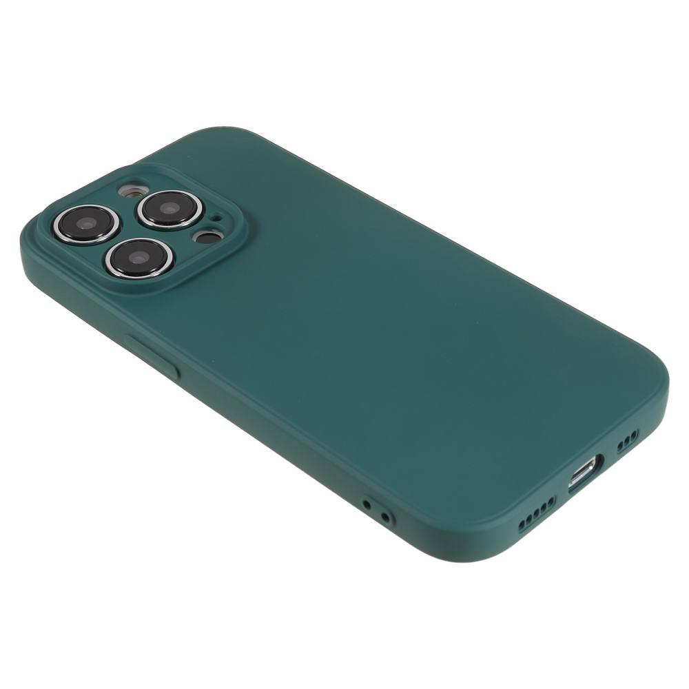 iPhone 15 Pro Gummi Case Hülle mit Kameraschutz - Dunkelgrün (Matt)