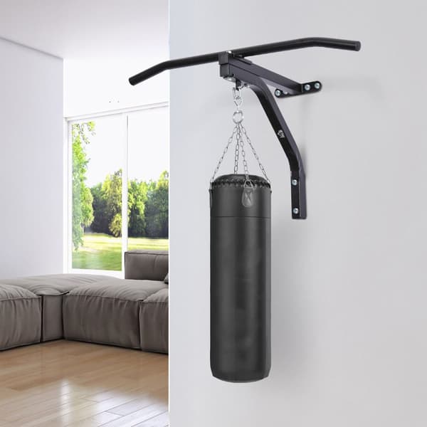 2-1 Design Boksesekkholder Veggmontert Boksesekk Sandsekkholder Opptil 130 Kg Lastekapasitet Hengende Stativ Stål Svart 93 X 47 X 51 Cm