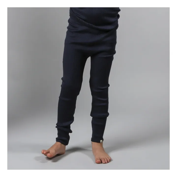 Minimalisma Legging Bieber Soie et Coton Bio | Bleu marine