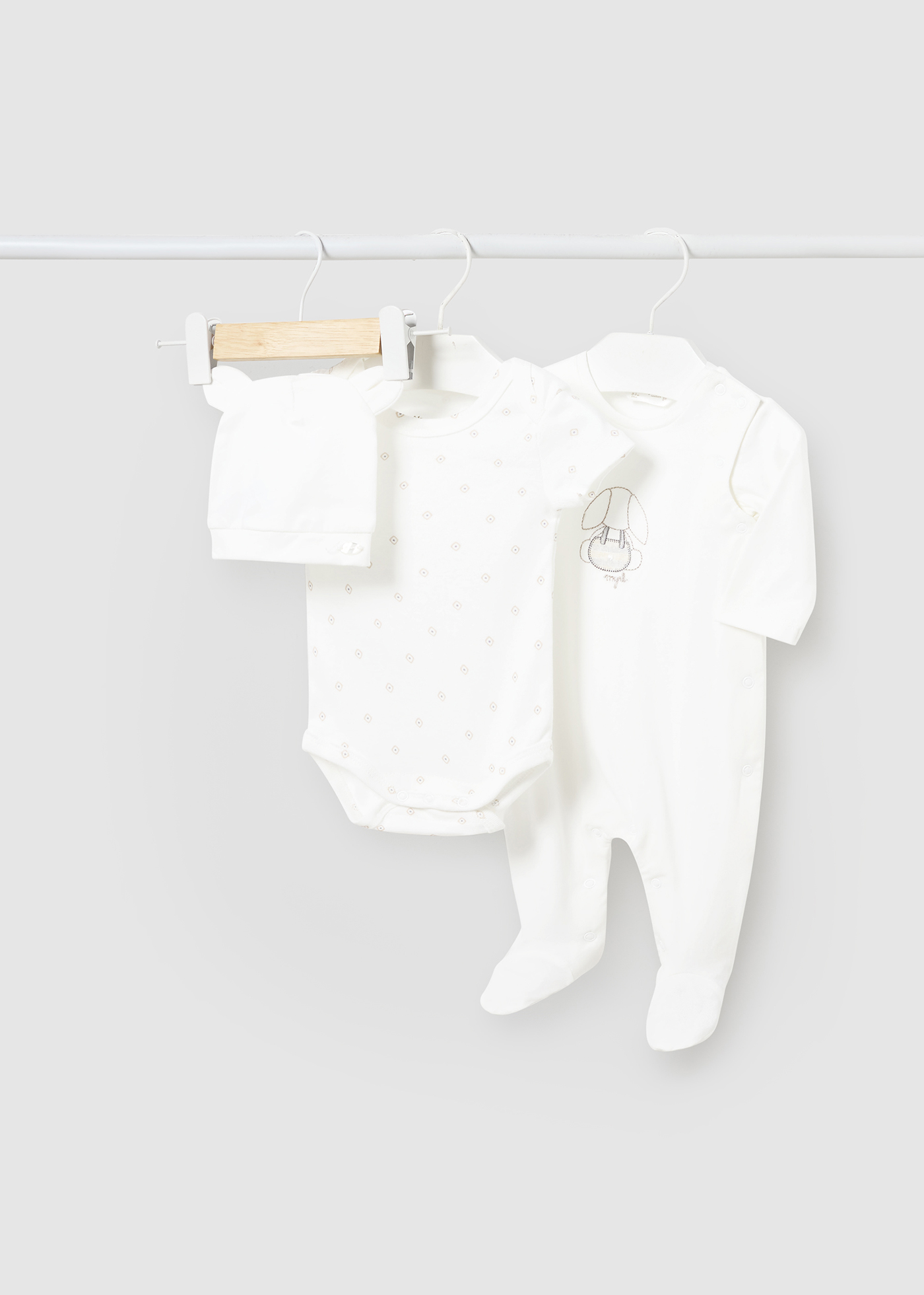 Conjunto de macacão de 3 peças Better Cotton para recém-nascidos, azul celeste