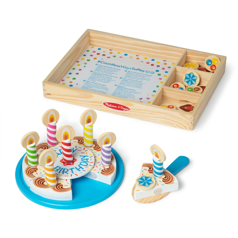 Køb Melissa & Doug Multifarvet Wooden Food Playset Birthday Cake