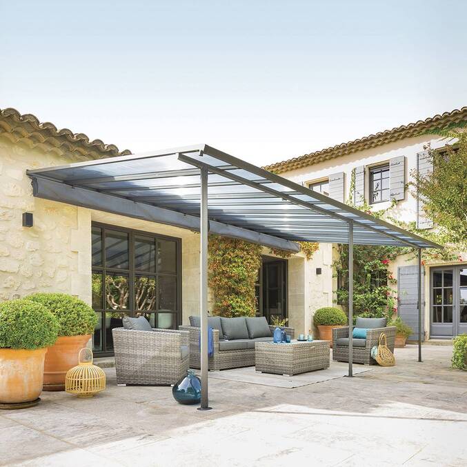 Pergola adossée BELIZE Graphite